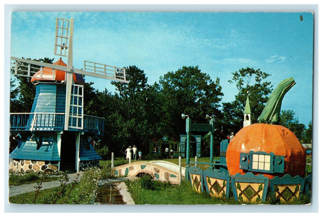 c1960s Windmill House, Animal Forest Park, York Beach Maine ME Postcard