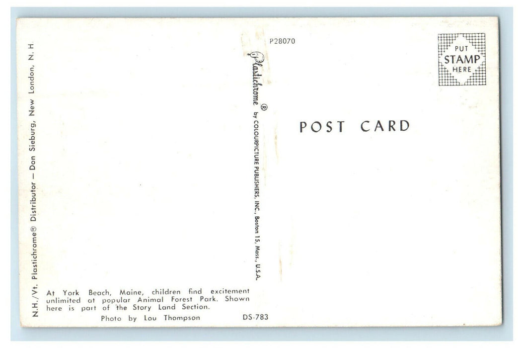 c1960s Windmill House, Animal Forest Park, York Beach Maine ME Postcard