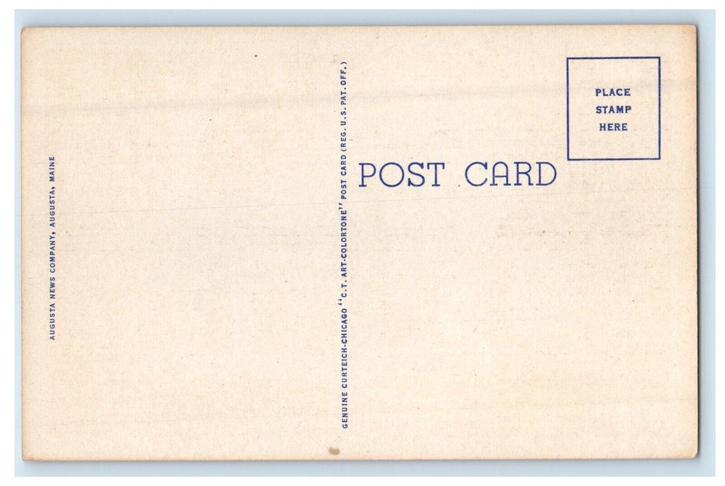 c1940's Public Library Street View Waterville Maine ME Unposted Vintage Postcard