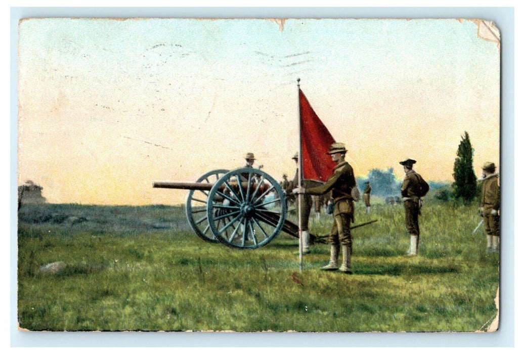 Cannon Red Flag Battle Army 1907 Columbus Ohio Germany Vintage Antique Postcard