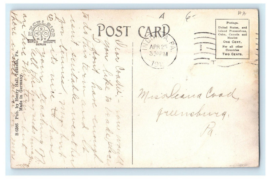 c1910s North Door of Main Building State Normal School Indiana PA Postcard