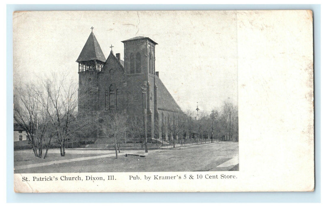 St. Patrick's Church Dixon Illinois Kramer's 5&10 Cent Vintage Antique Postcard