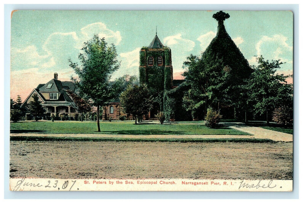 1907 St. Peter Episcopal Church, Narragansett, Rhode Island, RI Vintage Postcard