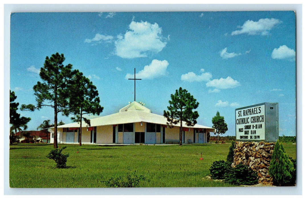 c1960s St. Raphael's Catholic Church, Lehigh Acres Florida FL Postcard