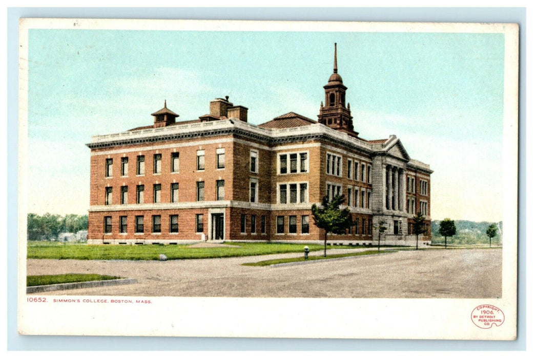 1908 Simmon's College View Of Campus Boston Massachusetts MA Postcard