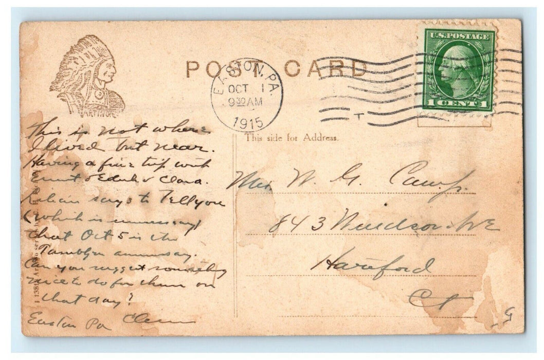 1915 Shippen Manor, Oxford New Jersey NJ Antique Posted Postcard