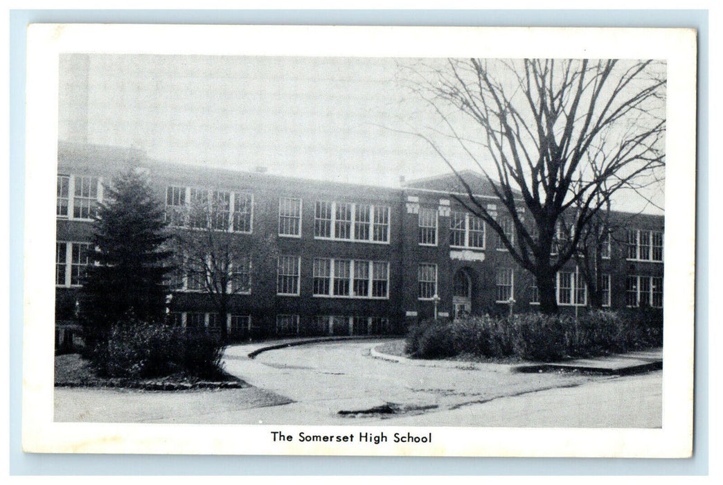 c1940s The Somerset High School Unposted Vintage Postcard