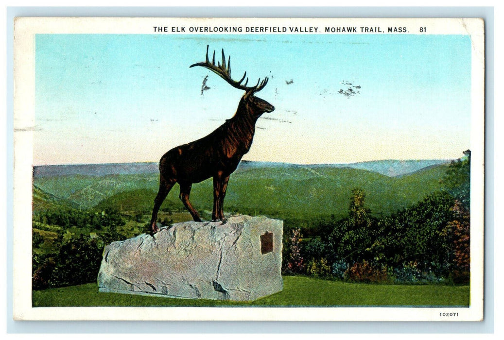 1930 The Elk Overlooking Deerfield Valley Mohawk Trail Massachusetts MA Postcard