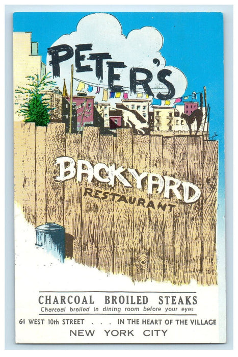 1974 Peter's Backyard Restaurant, New York City New York NY Postcard
