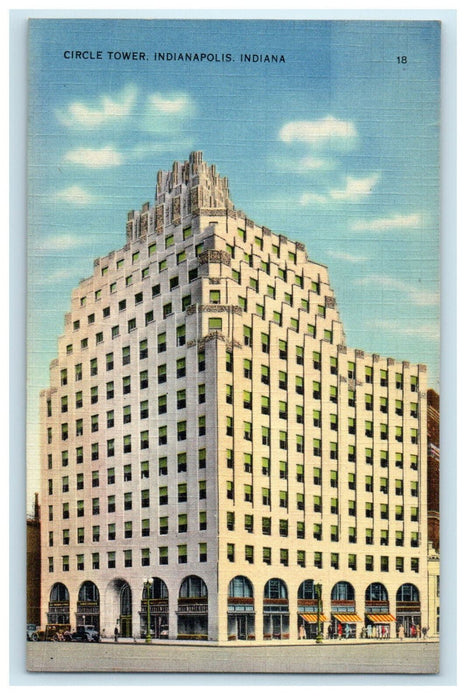 c1940s Circle Tower, Indianapolis Indiana IN Unposted Vintage Postcard