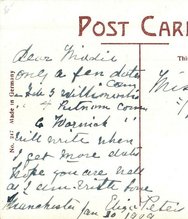 1909 Public Library View, Manchester New Hampshire NH Posted Antique Postcard