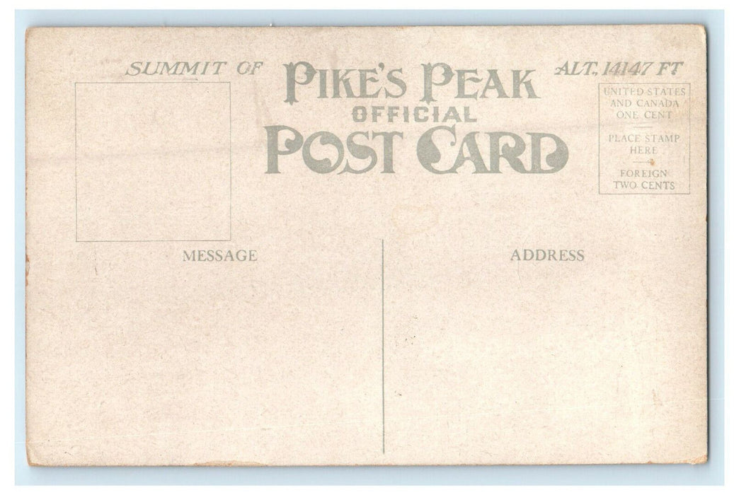 c1910s Snow Scene in Windy Point Cut Pikes Peak Cog Road Colorado CO Postcard