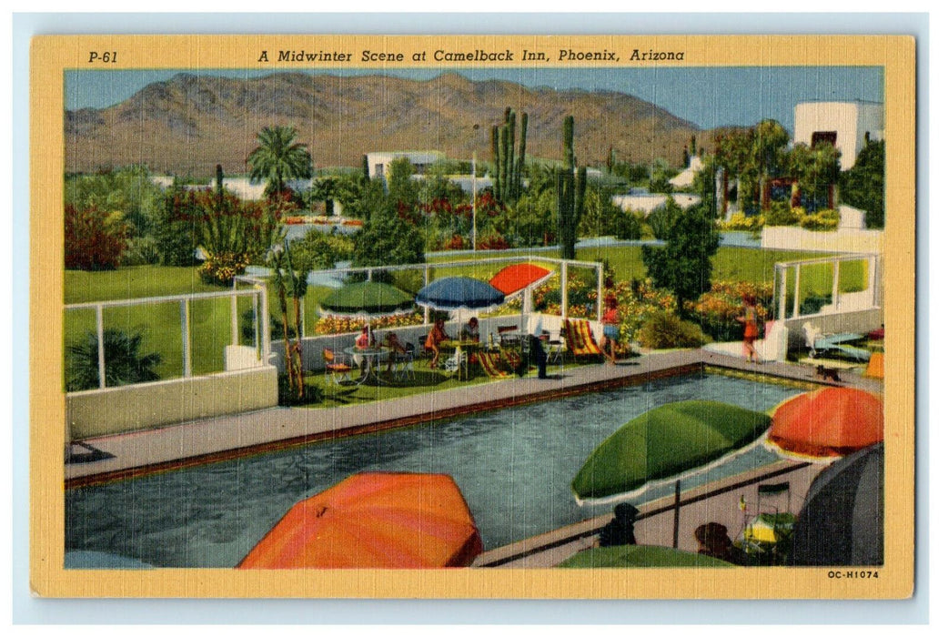 c1940s A Midwinter Scene at Camelback Inn, Phoenix Arizona AZ Unposted Postcard