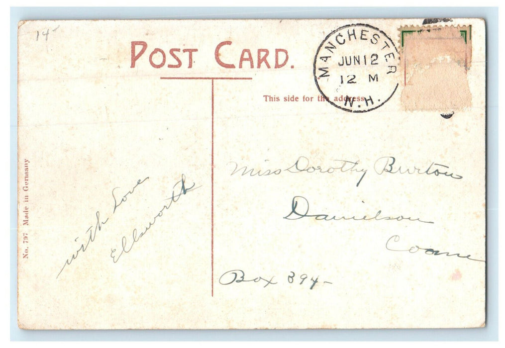 c1910s Union Station, Manchester New Hampshire NH Posted Antique Postcard