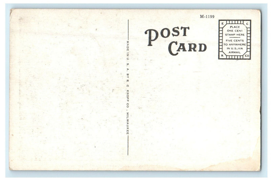c1920s Reception Room Entrance to Burdett College Boston MA Postcard