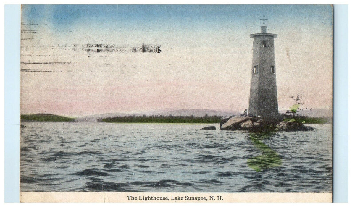 1921 The Lighthouse, Lake Sunapee New Hampshire NH Posted Postcard