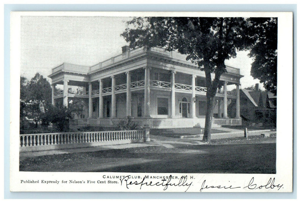 c1905s Calumet Club Entrance, Manchester New Hampshire NH Antique Postcard