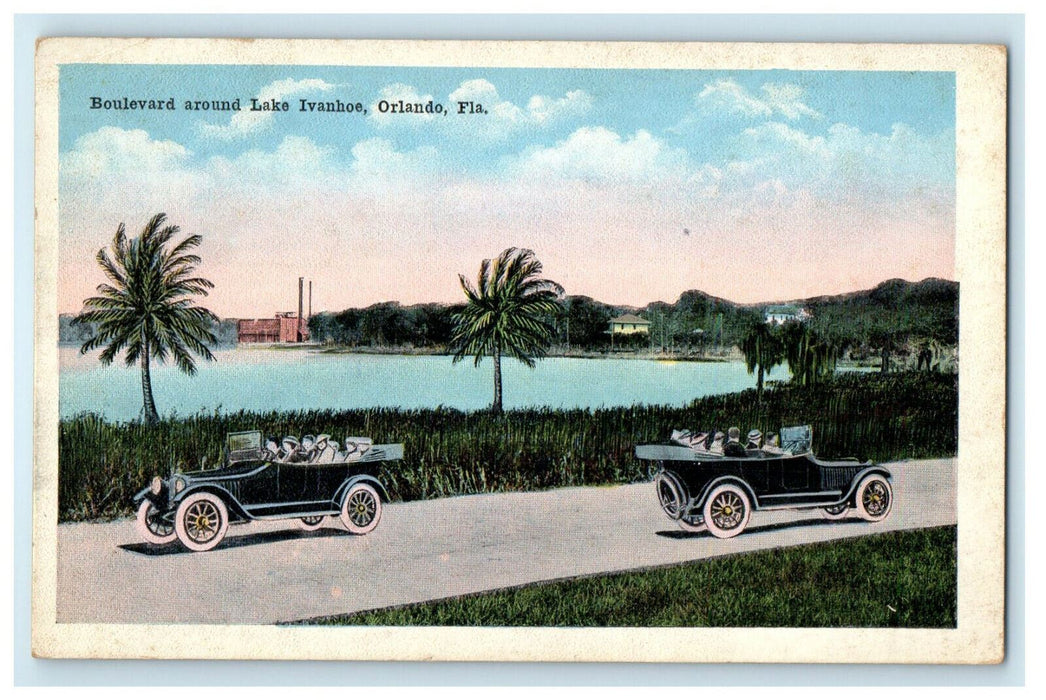 1920 Boulevard around Lake Ivanhoe, Orlando Florida FL Posted Postcard