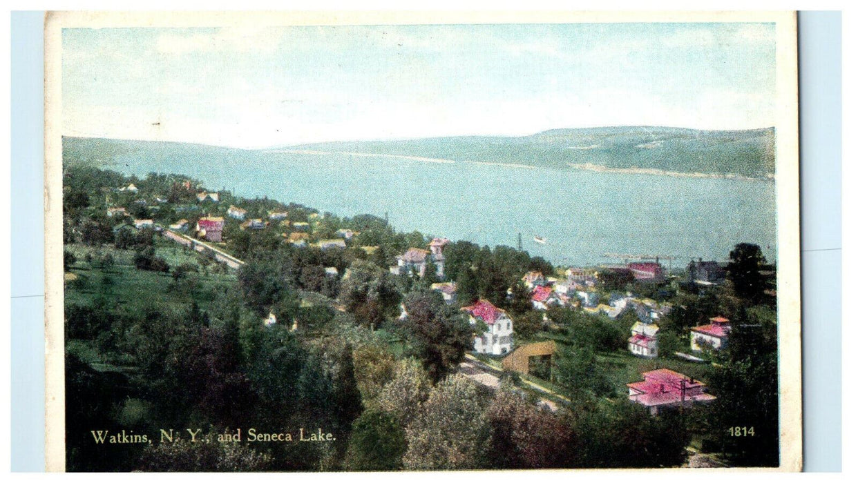 1931 Seneca Lake and Watkins New York NY East Hartford CT Stamp Posted Postcard