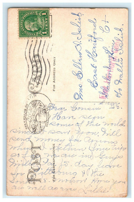 1931 Seneca Lake and Watkins New York NY East Hartford CT Stamp Posted Postcard