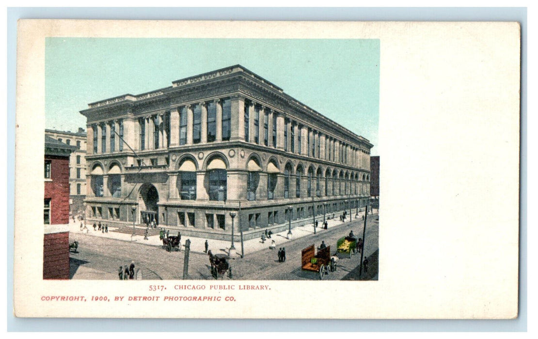 c1905 Public Library Chicago IL Detroit Photographic Co. Unposted Postcard
