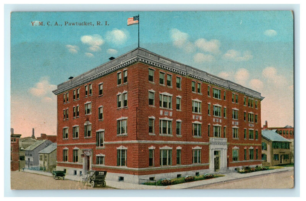 1914 Y.M.C.A  Building, Pawtucket, Rhode Island, RI Postcard