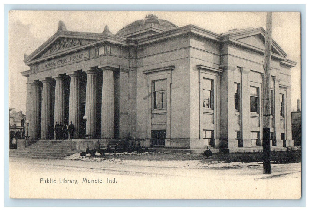 c1910 Public Library, Muncie Indiana IN Marlon Stewart Unposted Postcard