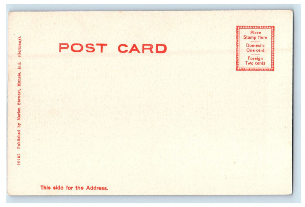 c1910 Public Library, Muncie Indiana IN Marlon Stewart Unposted Postcard