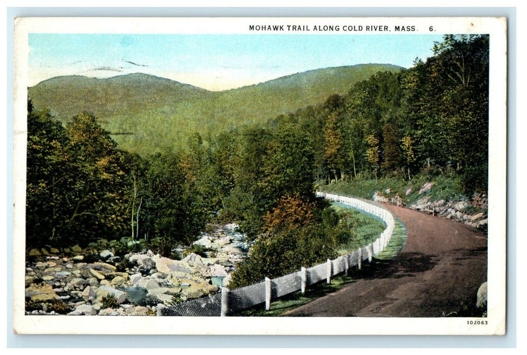 1930 Mohawk Trail Along Cold River, Massachusetts MA Posted Postcard