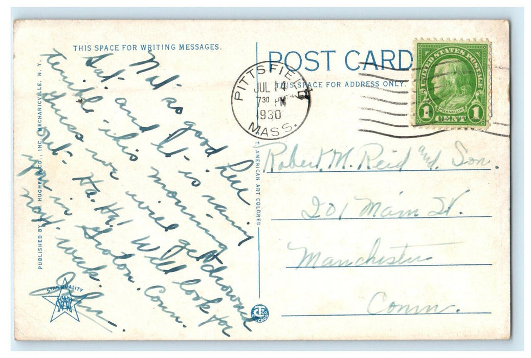 1930 Mohawk Trail Along Cold River, Massachusetts MA Posted Postcard