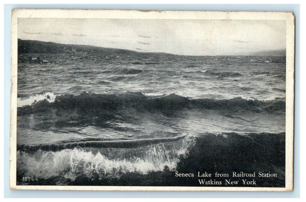 c1920s Seneca Lake From Railroad Station, Watkins New York NY Postcard