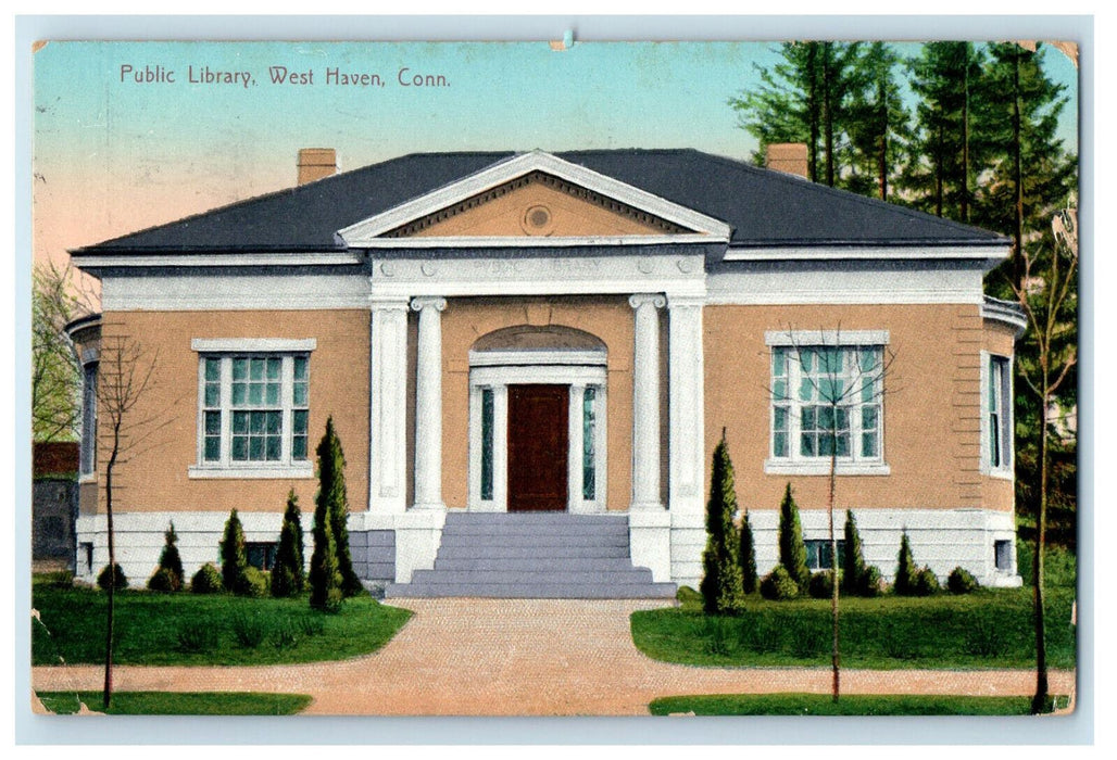 c1910 Public Library West Haven, Connecticut CT The FP Judd Co. Postcard