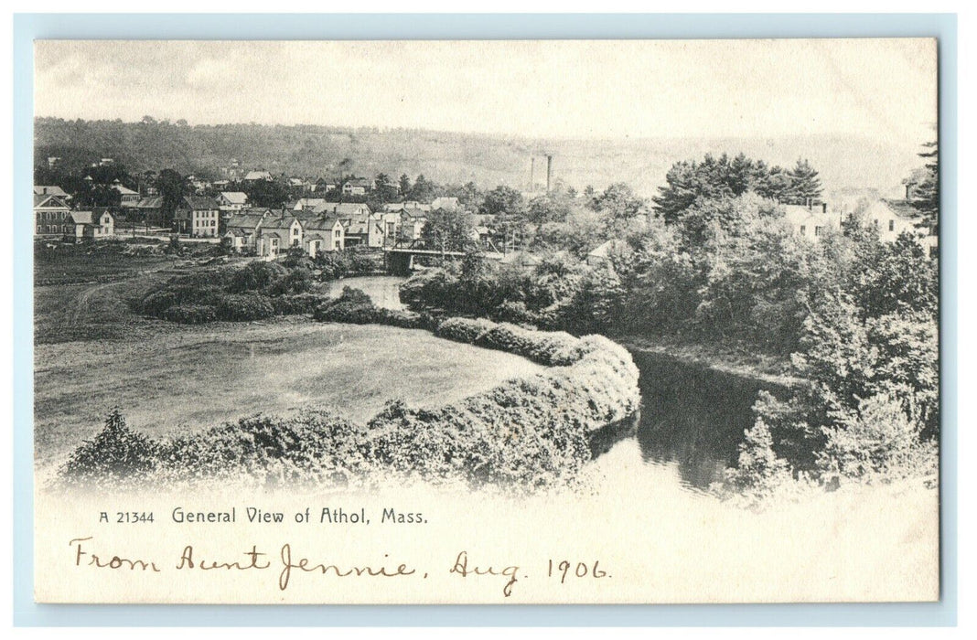 c1910 General View Of  Athol Massachusetts MA Antique Rotograph Postcard