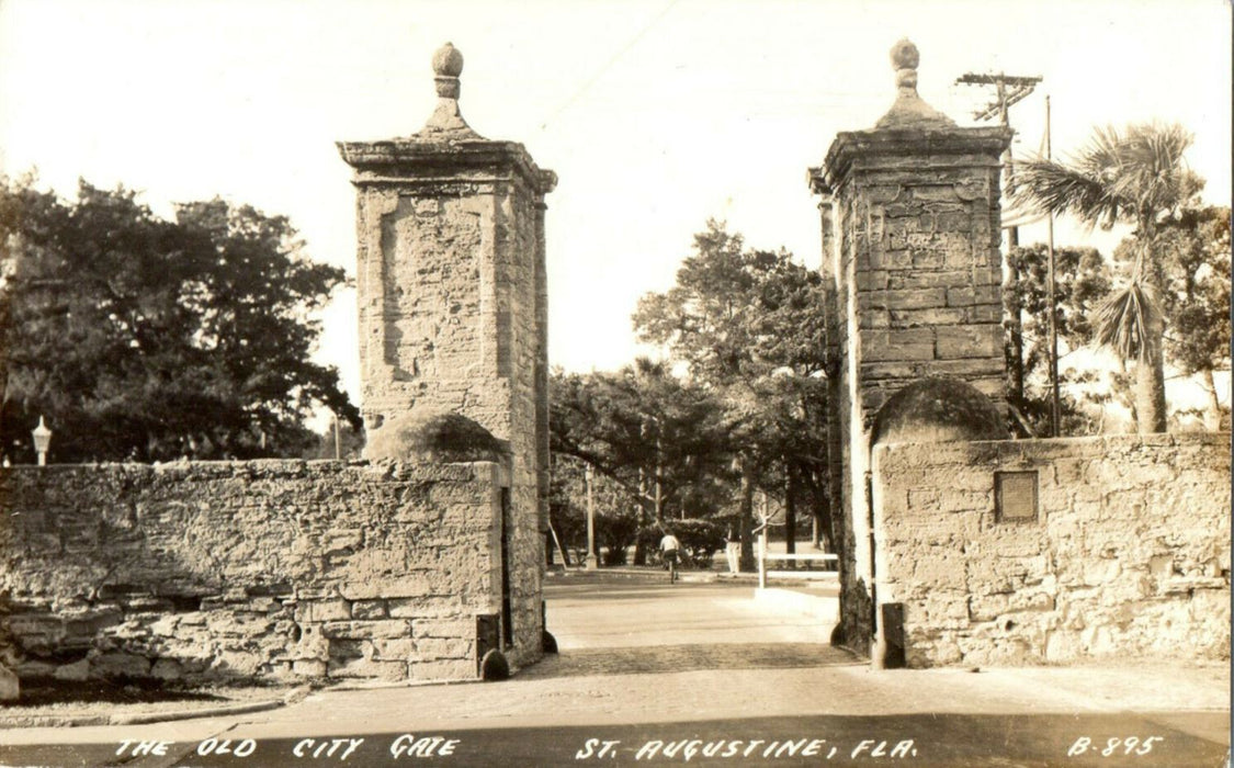 c1920s The Old City Gate, St. Augustine Florida FL RPPC Unposted Postcard