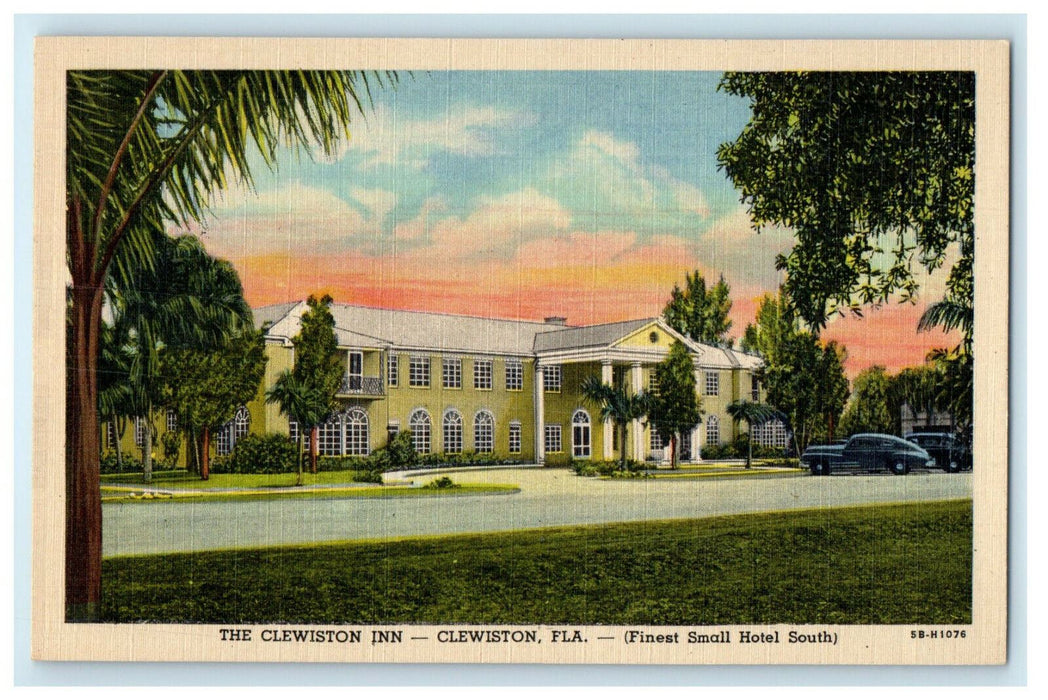 c1940 Finest Small Hotel South, The Clewiston Inn, Clewiston Florida FL Postcard