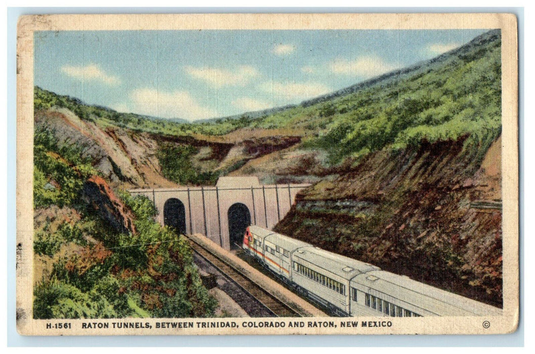 1948 TRAN CLK. Baton Tunnels Fred Harvey New Mexico NM Fred Harvey Postcard