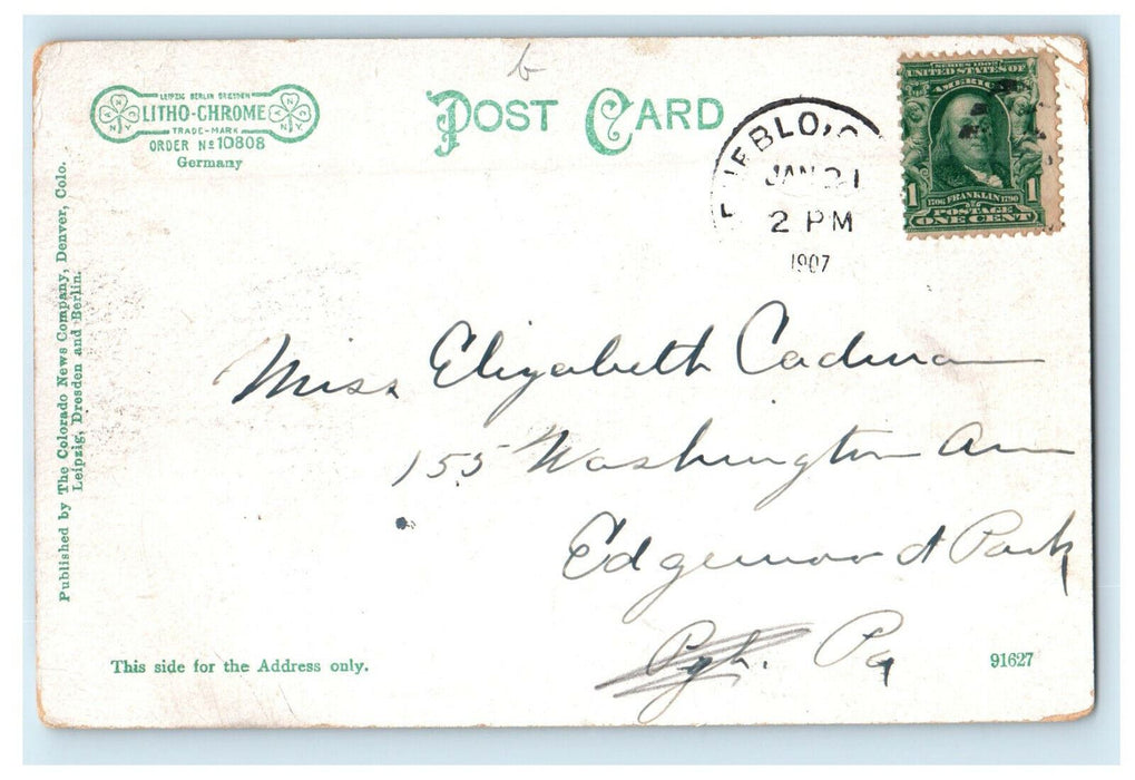 1907 Signal Station, Top of Pike's Peak Colorado CO Posted Postcard