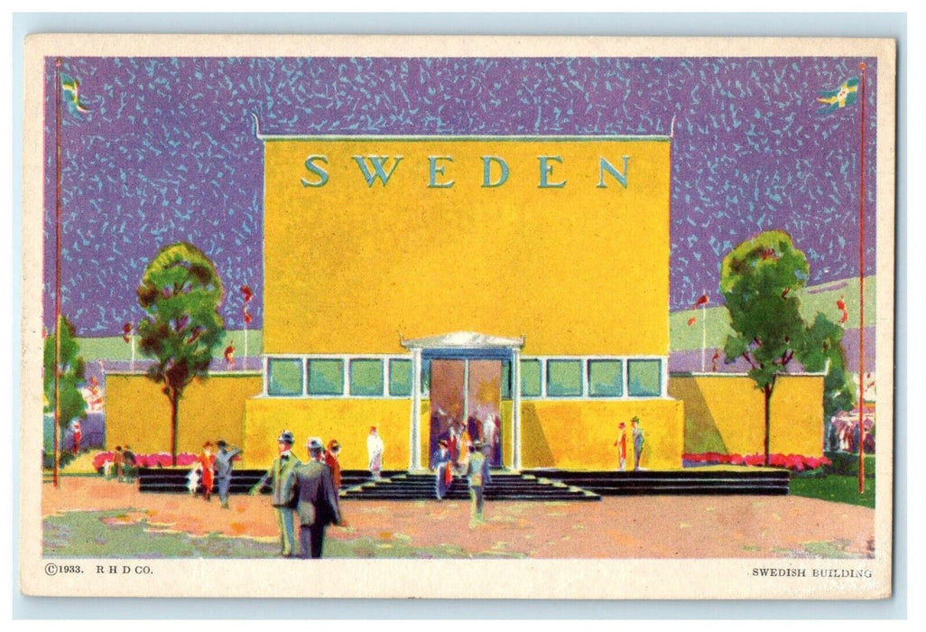 Swedish Building Century Of Progress Chicago Illinois IL Postcard