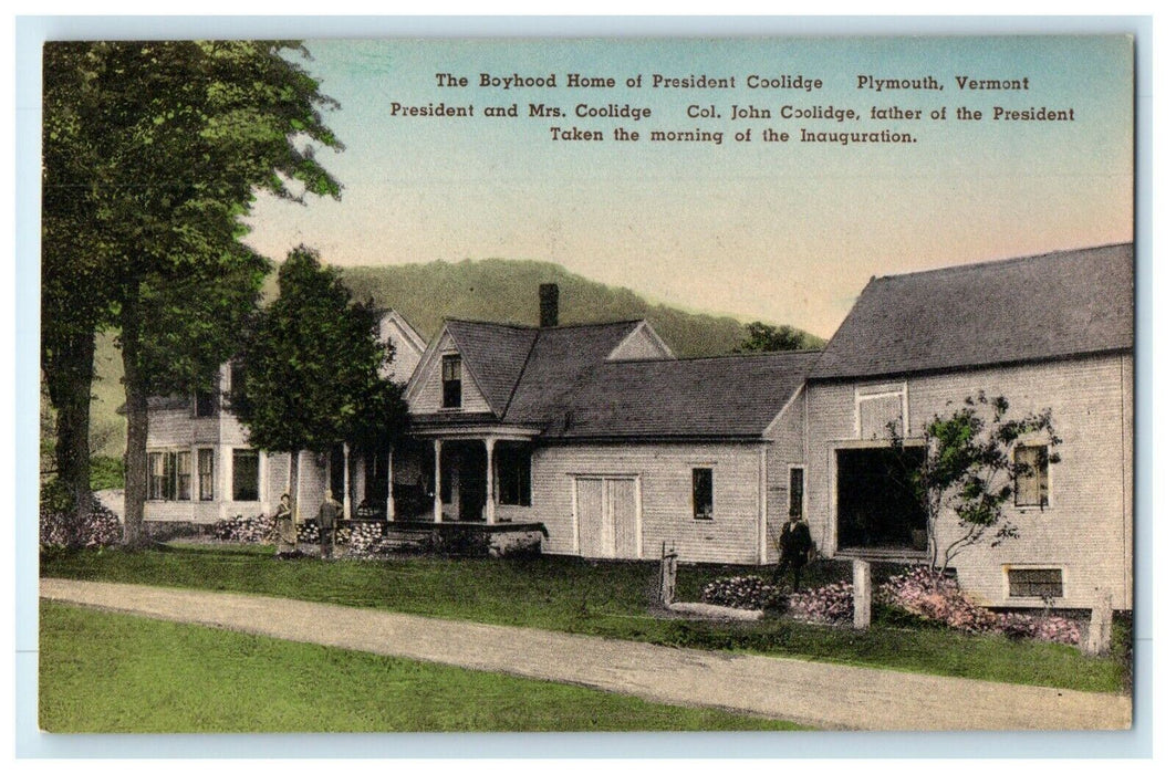 The Boyhood Home President And Mrs. Coolidge Plymouth Vermont VT Postcard