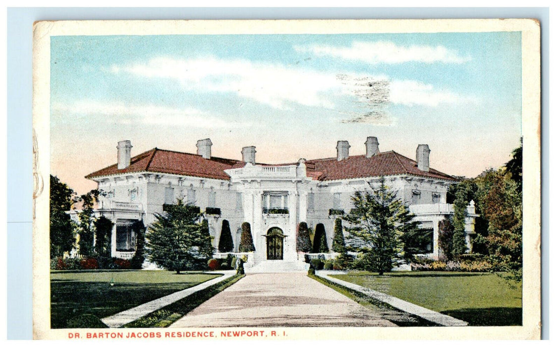 1916 Dr. Barton Jacobs Residence, Newport Rhode Island RI Posted Postcard