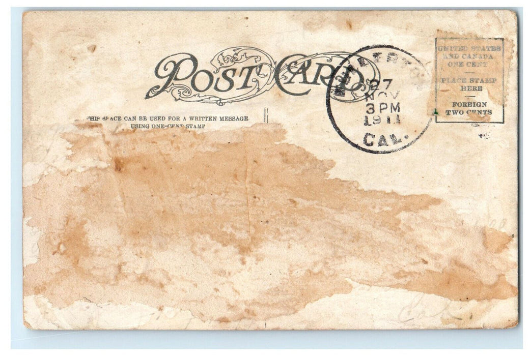 1911 Fullerton CA Man Walking in Fraser Canon Moffat Road Colorado CO Postcard