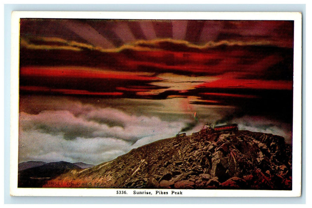 c1910s Sunrise on Pike's Peak Colorado CO Unposted Antique Postcard