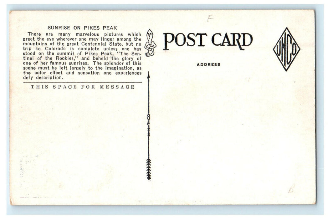 c1910s Sunrise on Pike's Peak Colorado CO Unposted Antique Postcard