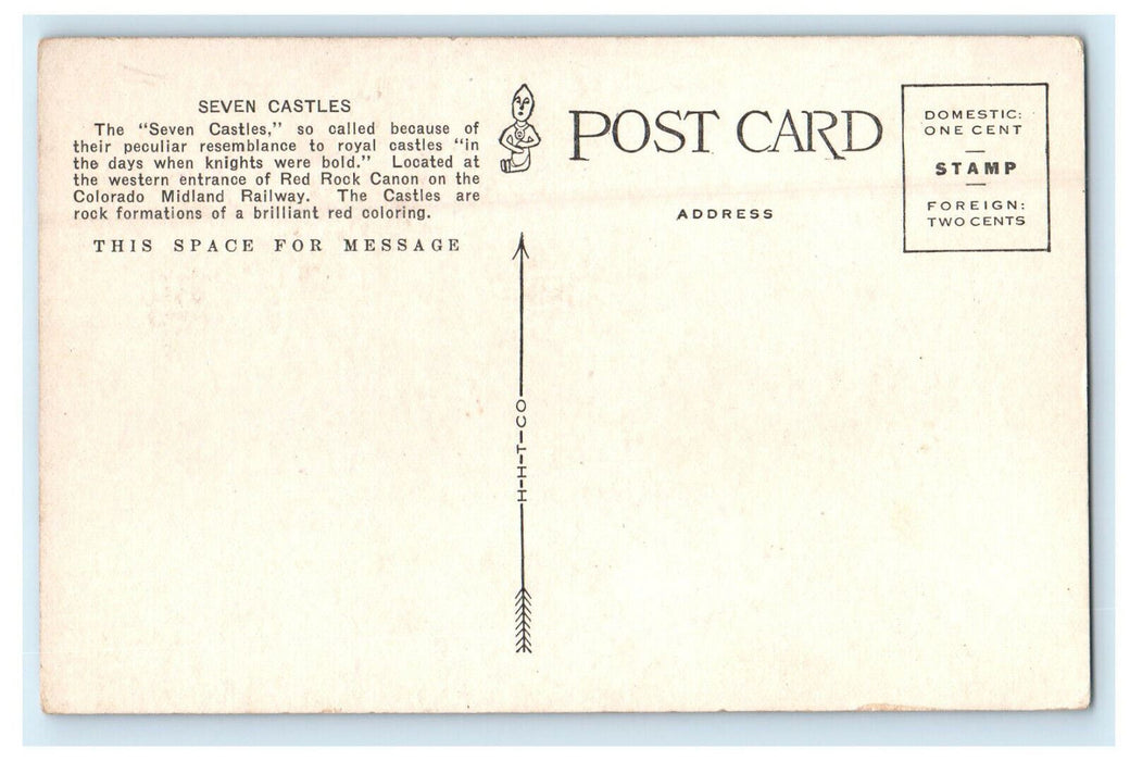 c1910s Seven Castles View, Midland Railway Colorado CO Unposted Postcard