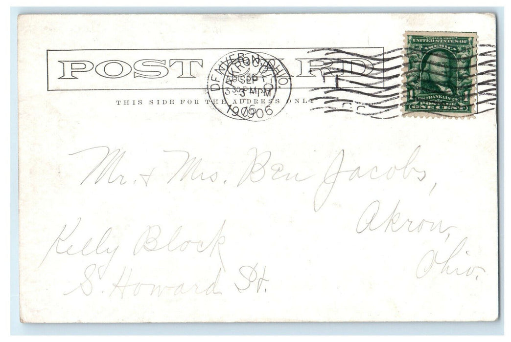 1906 Mt Sopris from Hotel Glenwood Springs Colorado CO Postcard