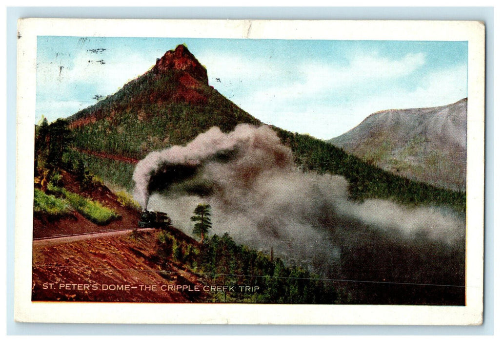 1914 St Peter's Dome The Cripple Creek Trip Colorado CO Postcard