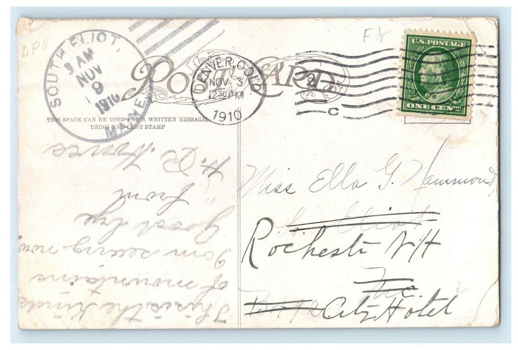 1910 South Eliot ME The Stepladder on Pike's Peak Colorado CO Posted Postcard