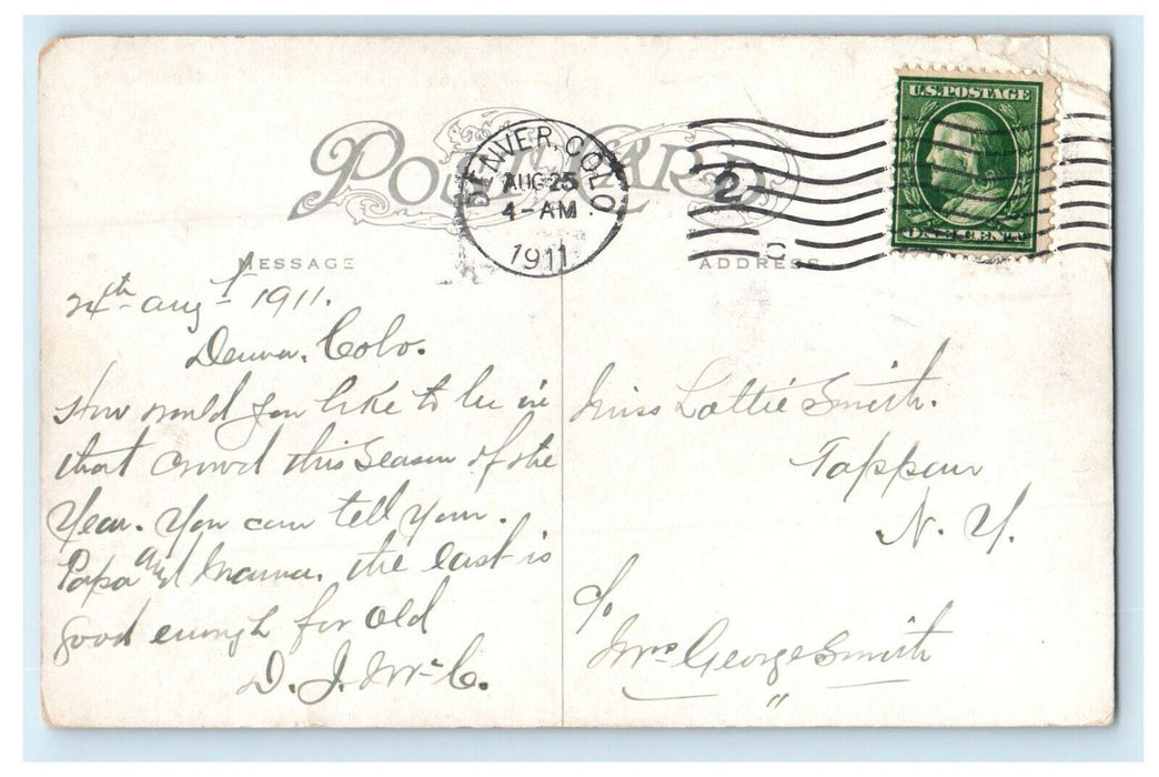 1911 Snow Balling in July Road Continental Divide Moffat Colorado CO Postcard