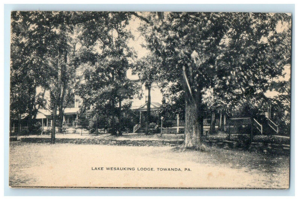 A View Of Lake Wesauking Lodge Towanda Pennsylvania PA Postcard