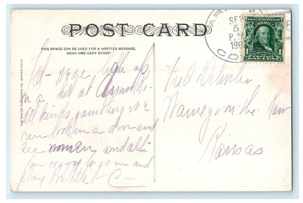 1907 Moonlight Scene and Railway in Moffat Road Colorado CO Posted Postcard